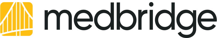 MedBridge logo with a yellow and white graphic left of bold black “medbridge” text, symbolizing innovative healthcare software.